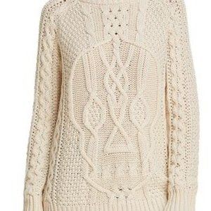 NWOT Aqua bloomingdales skull sweater ivory M